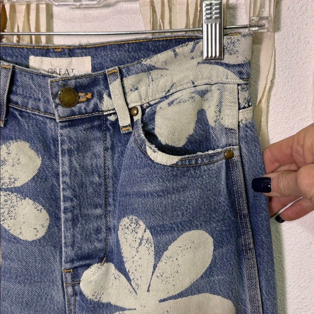 The Great. The Hero Daisy Stamp Jeans Size 24 - Picture 4 of 10